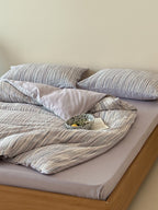 Twilight Melange Yarn-Dyed Stripe Duvet Cover original reference image 35