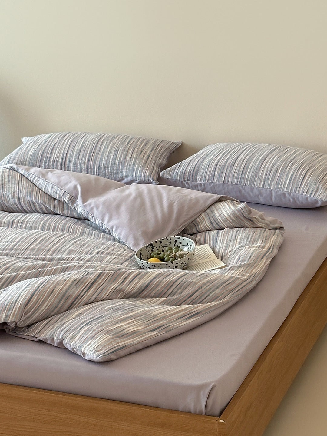 Twilight Melange Yarn-Dyed Stripe Duvet Cover original reference image 35