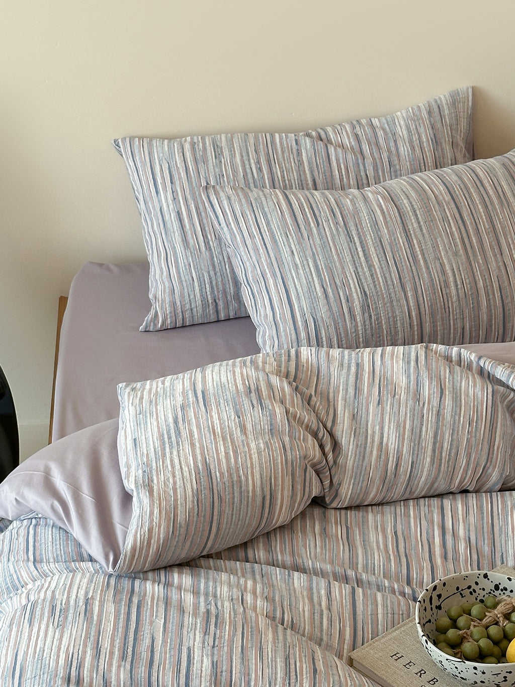 Twilight Melange Yarn-Dyed Stripe Duvet Cover original reference image 36