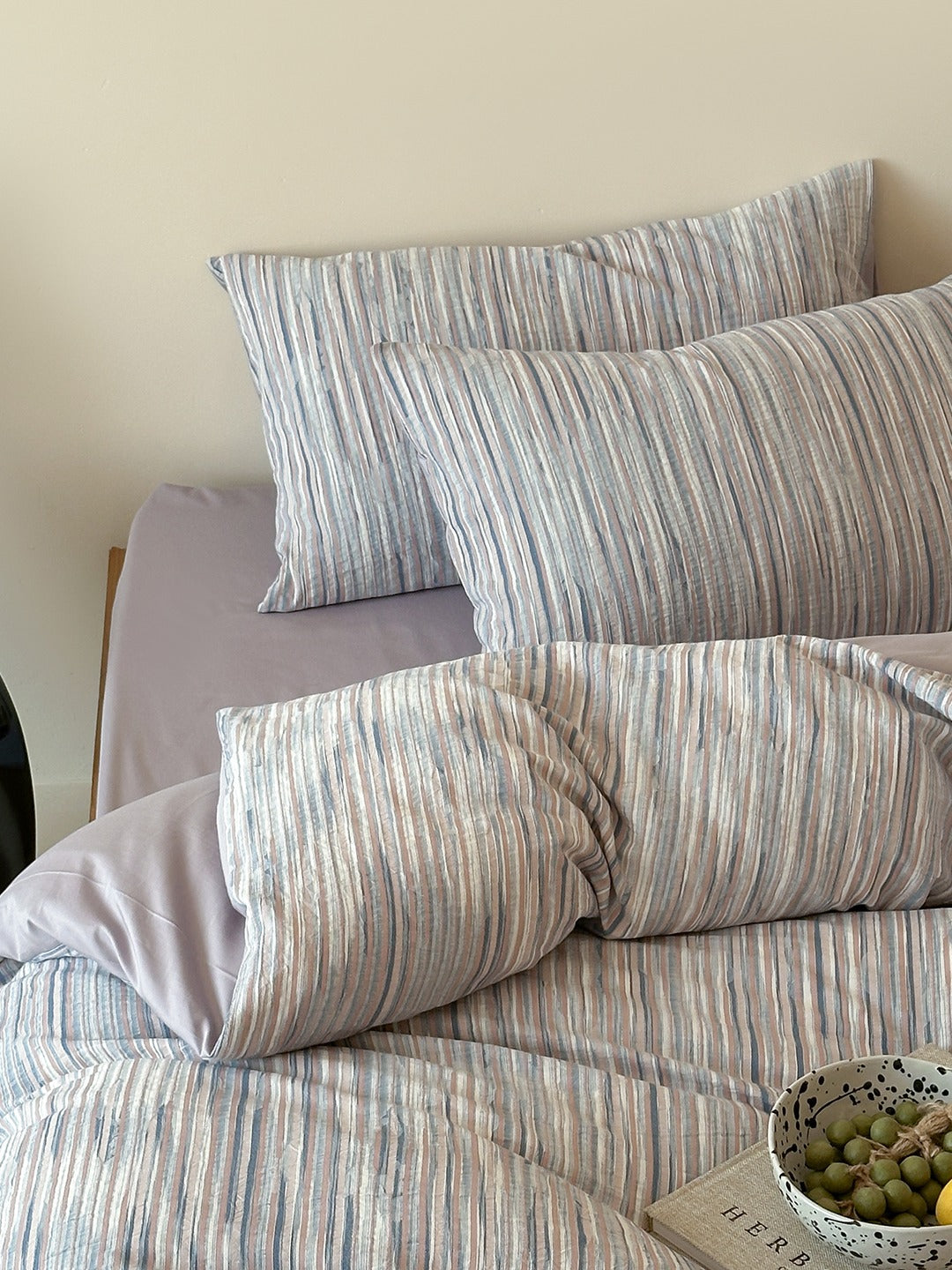 Twilight Melange Yarn-Dyed Stripe Duvet Cover original reference image 36