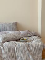 Twilight Melange Yarn-Dyed Stripe Duvet Cover original reference image 37