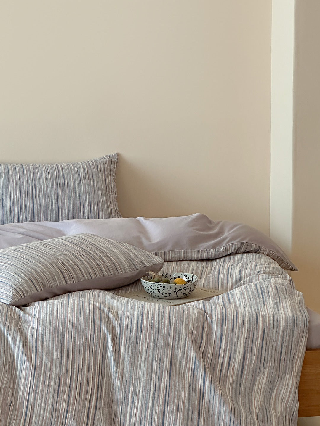 Twilight Melange Yarn-Dyed Stripe Duvet Cover original reference image 37