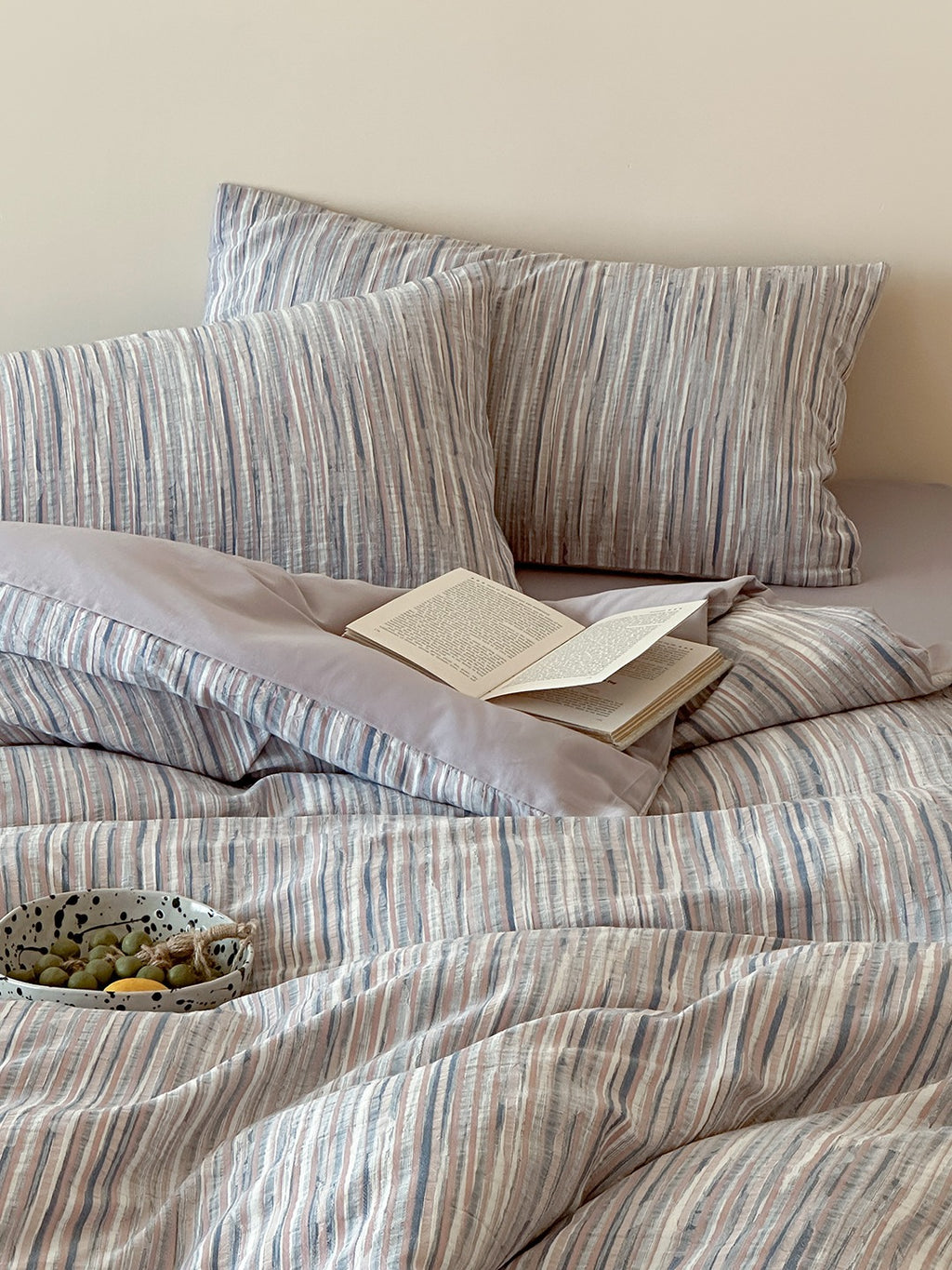 Twilight Melange Yarn-Dyed Stripe Duvet Cover original reference image 38