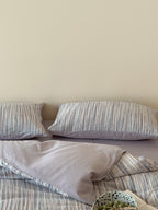 Twilight Melange Yarn-Dyed Stripe Duvet Cover original reference image 39