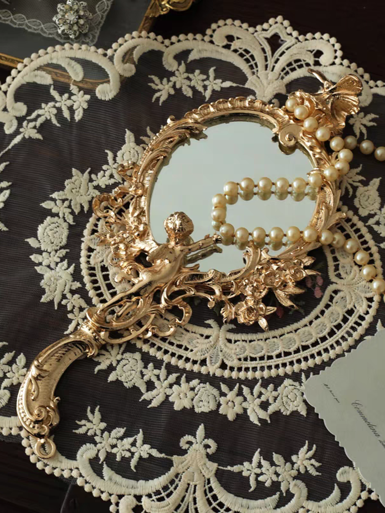 Vintage Handheld Makeup Mirror