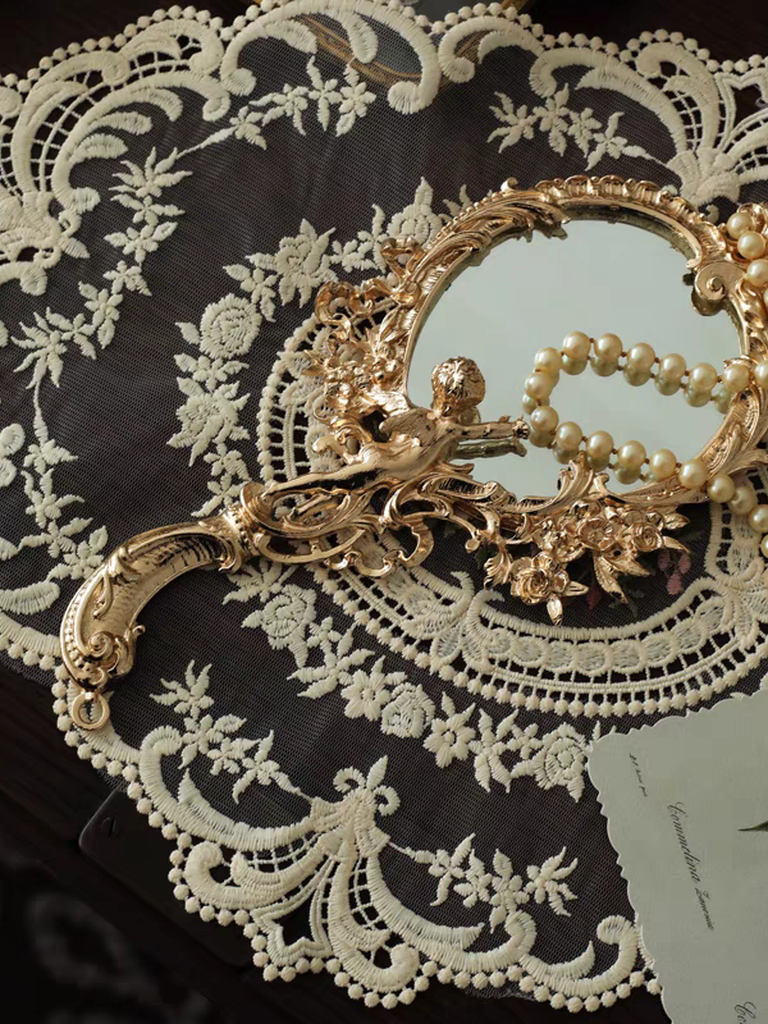 Vintage Handheld Makeup Mirror