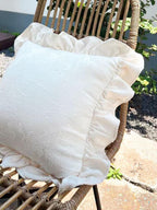 Vintage Jacquard Ruffle Throw Pillow