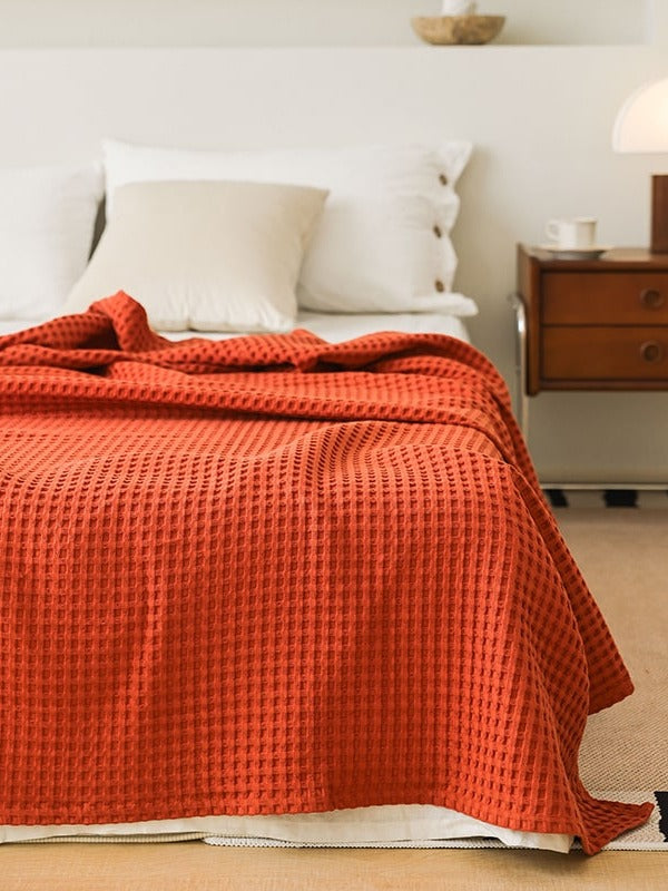 Waffle Weave Cotton Throw Blanket original reference image 2