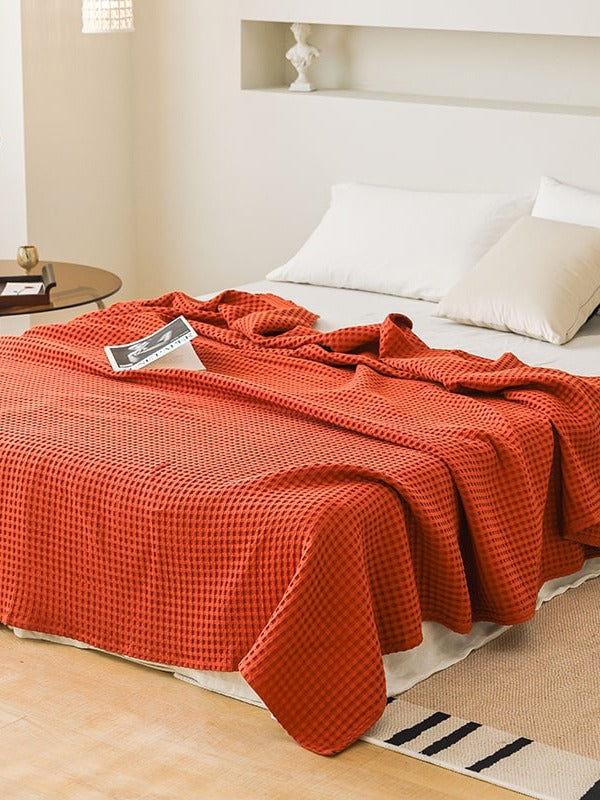 Waffle Weave Cotton Throw Blanket original reference image 6