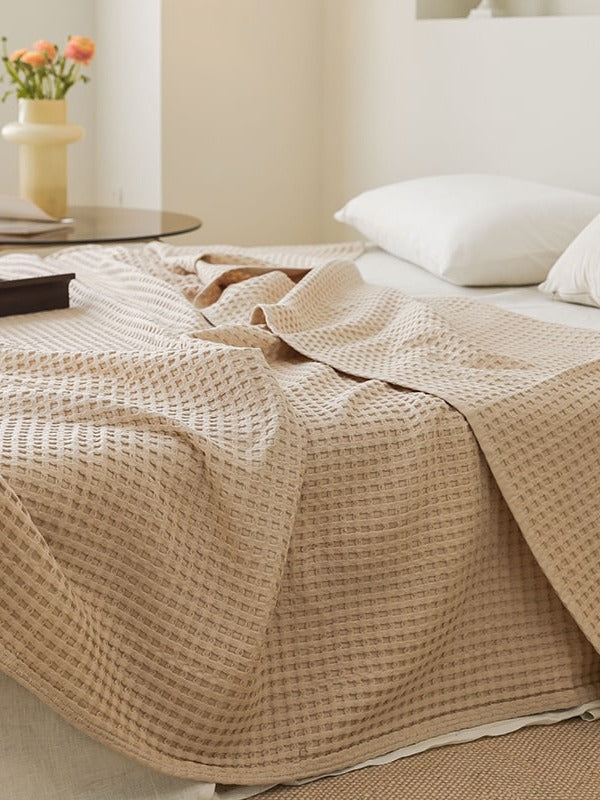 Waffle Weave Cotton Throw Blanket original reference image 7