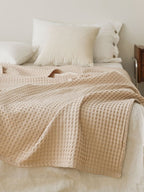 Waffle Weave Cotton Throw Blanket original reference image 8