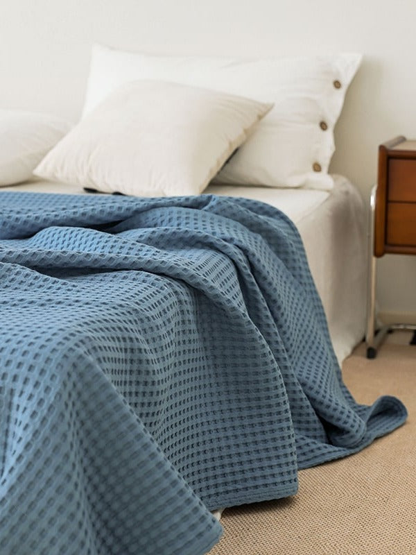 Waffle Weave Cotton Throw Blanket original reference image 13