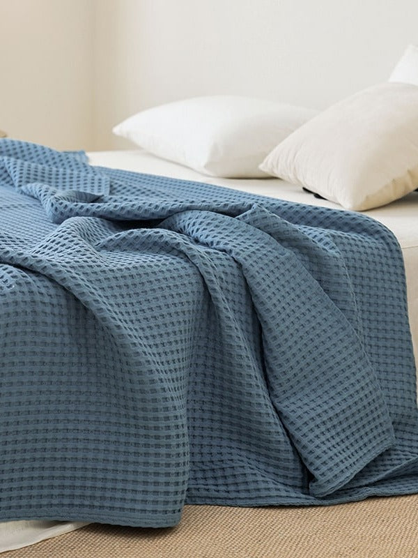 Waffle Weave Cotton Throw Blanket original reference image 14