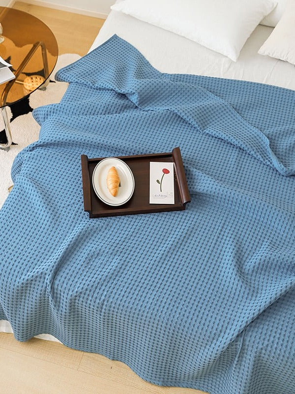 Waffle Weave Cotton Throw Blanket original reference image 16