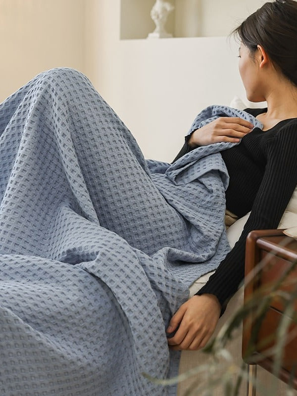 Waffle Weave Cotton Throw Blanket original reference image 35