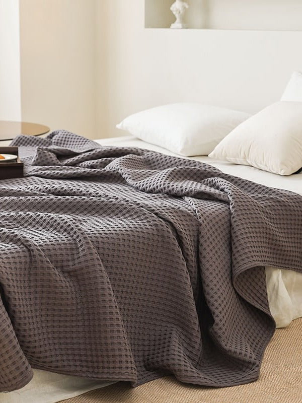 Waffle Weave Cotton Throw Blanket original reference image 37