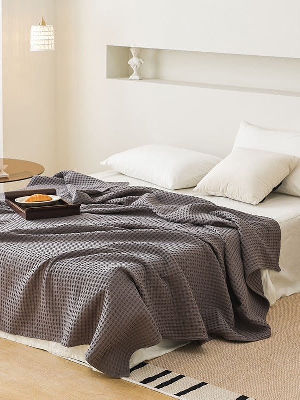 Waffle Weave Cotton Throw Blanket original reference image 42