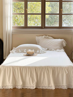 White French Lace Ruffle Duvet Cover