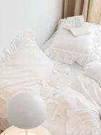 White Shabby Chic Ruffle Duvet Cover Set