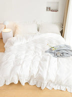 White Shabby Chic Ruffle Duvet Cover Set