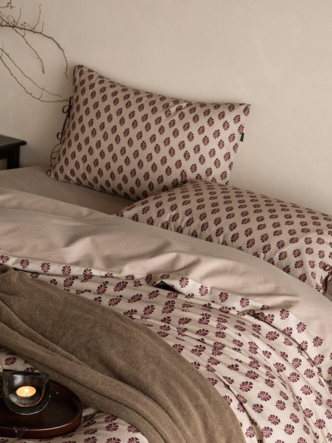 Woodland Leaf Brushed Cotton Duvet Cover Set original reference image 2