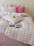 Woodland Plaid Cotton Seersucker Duvet Cover original reference image 2