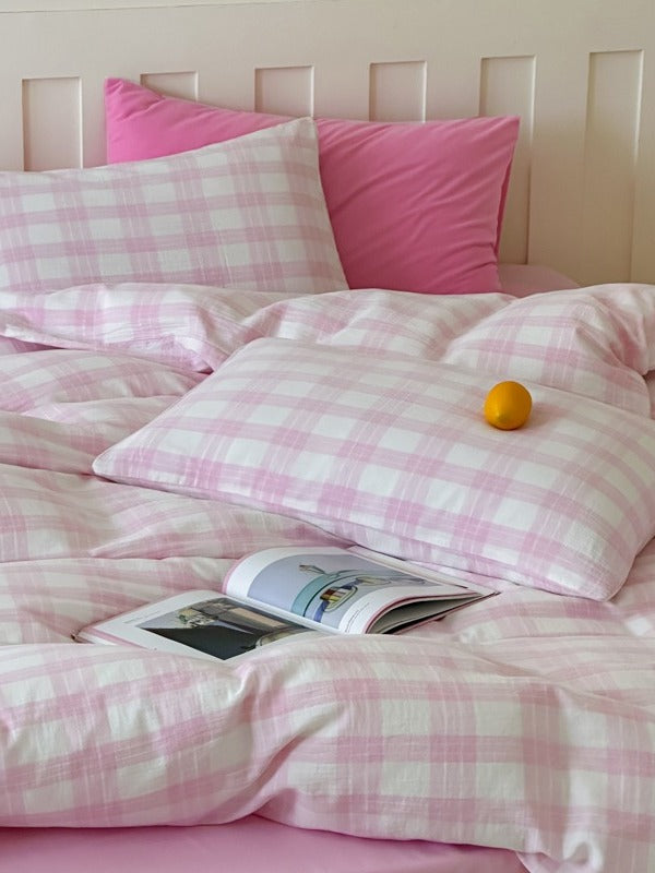 Woodland Plaid Cotton Seersucker Duvet Cover original reference image 4