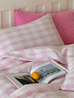 Woodland Plaid Cotton Seersucker Duvet Cover original reference image 5