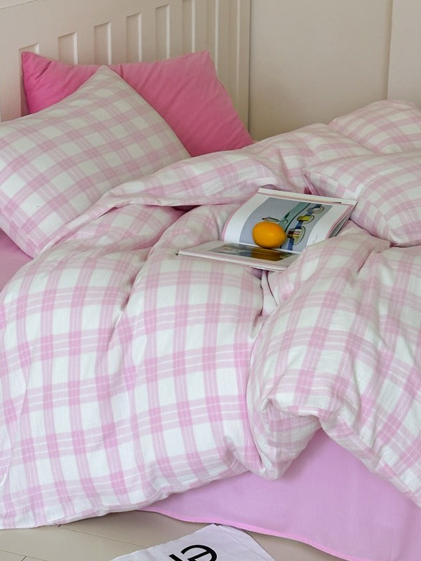 Woodland Plaid Cotton Seersucker Duvet Cover original reference image 6