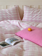Woodland Plaid Cotton Seersucker Duvet Cover original reference image 7