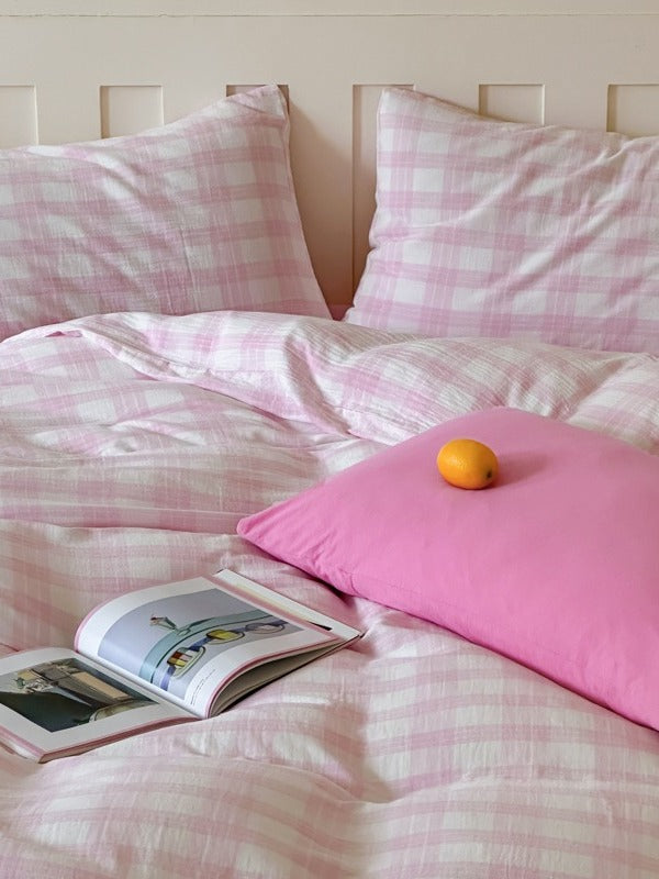 Woodland Plaid Cotton Seersucker Duvet Cover original reference image 7