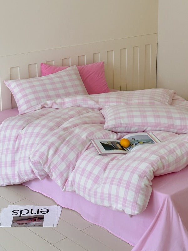 Woodland Plaid Cotton Seersucker Duvet Cover original reference image 8