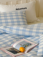 Woodland Plaid Cotton Seersucker Duvet Cover original reference image 18