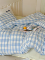 Woodland Plaid Cotton Seersucker Duvet Cover original reference image 19