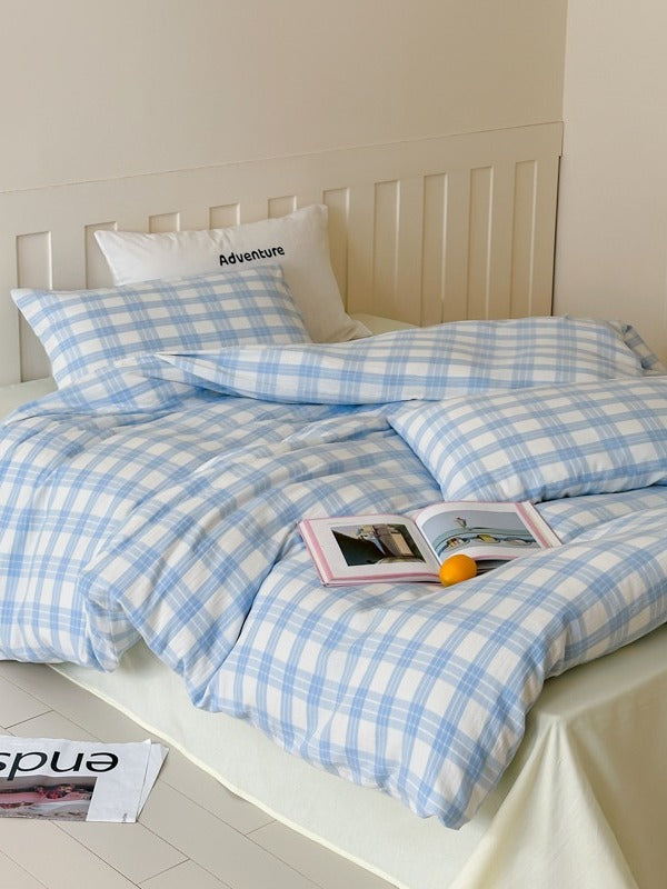 Woodland Plaid Cotton Seersucker Duvet Cover original reference image 24