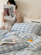 Woodland Plaid Cotton Seersucker Duvet Cover original reference image 30