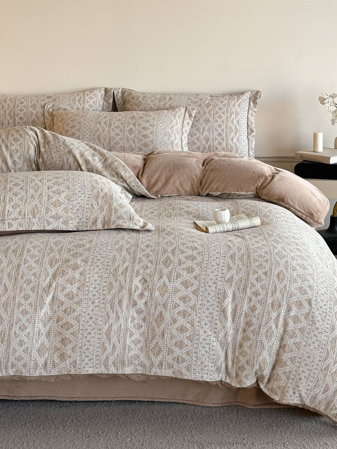 Woven Haze Chenille Jacquard Duvet Cover Set original reference image 3