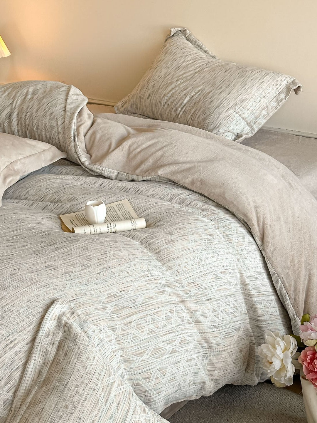 Woven Haze Chenille Jacquard Duvet Cover Set original reference image 7