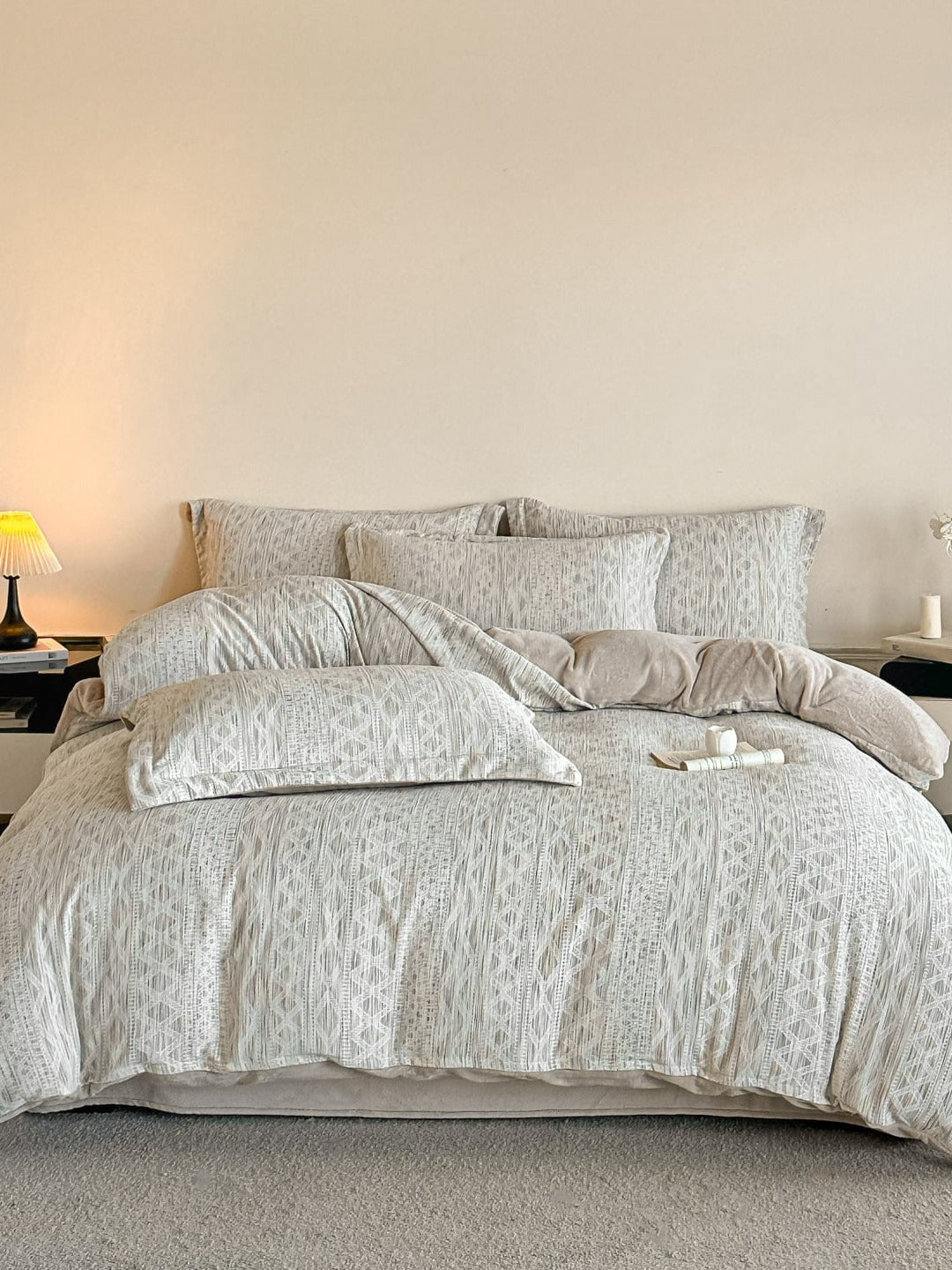 Woven Haze Chenille Jacquard Duvet Cover Set original reference image 8