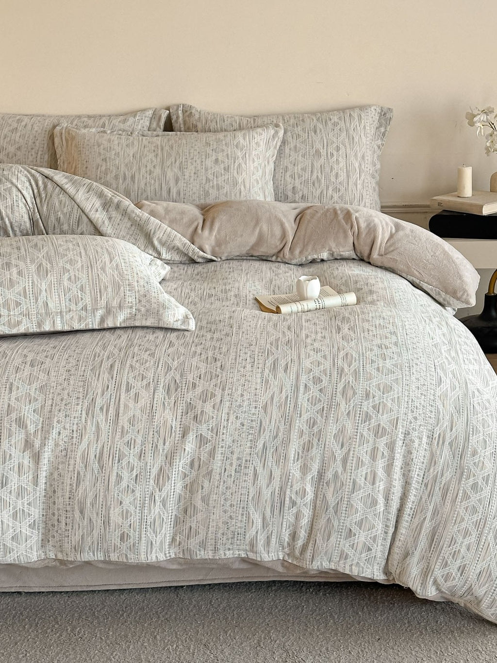 Woven Haze Chenille Jacquard Duvet Cover Set original reference image 9