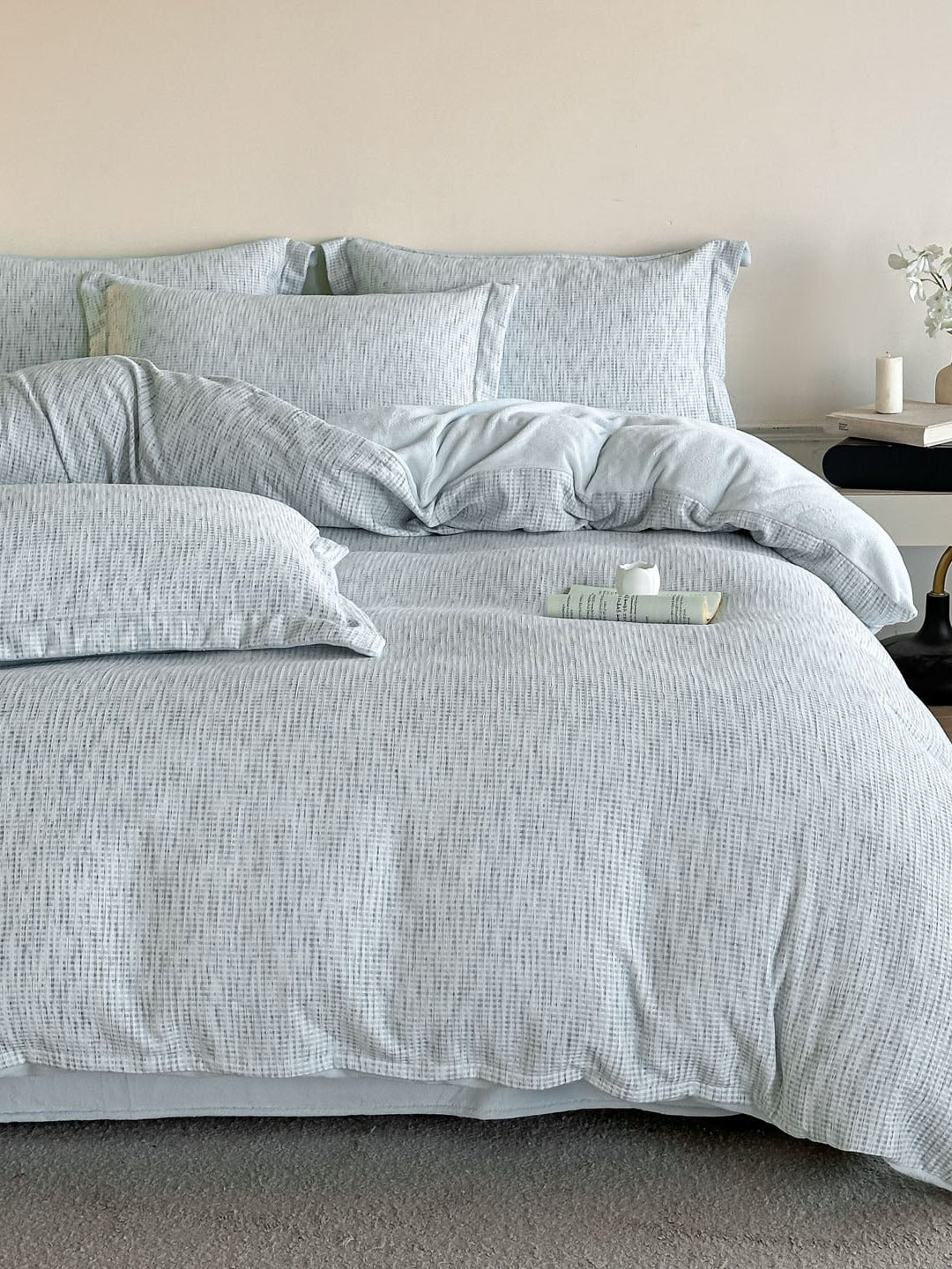 Woven Haze Chenille Jacquard Duvet Cover Set original reference image 15