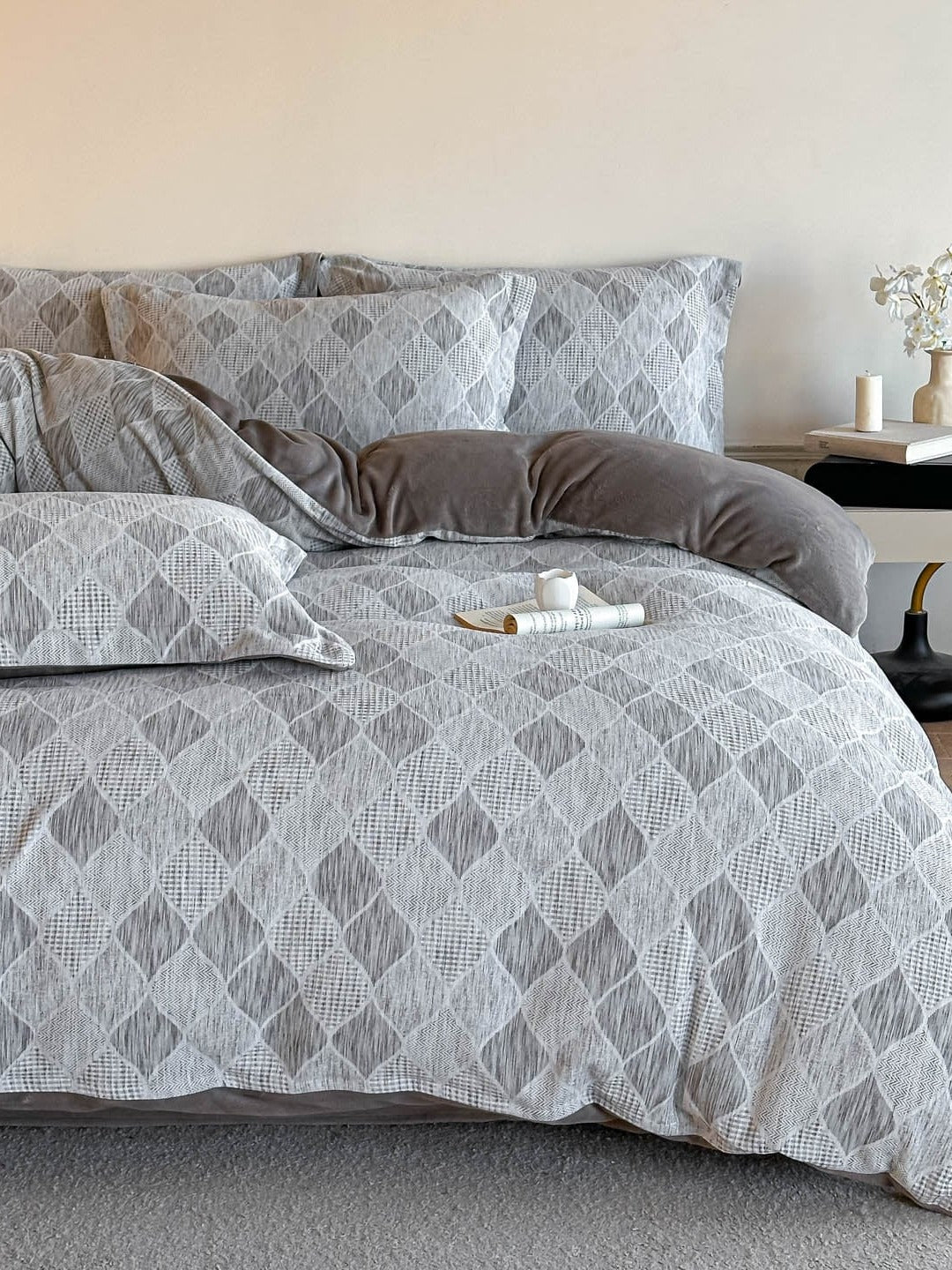 Woven Haze Chenille Jacquard Duvet Cover Set original reference image 33