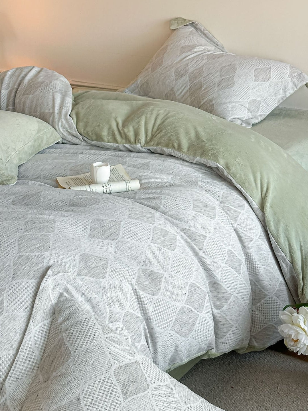 Woven Haze Chenille Jacquard Duvet Cover Set original reference image 37
