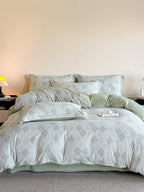 Woven Haze Chenille Jacquard Duvet Cover Set original reference image 38