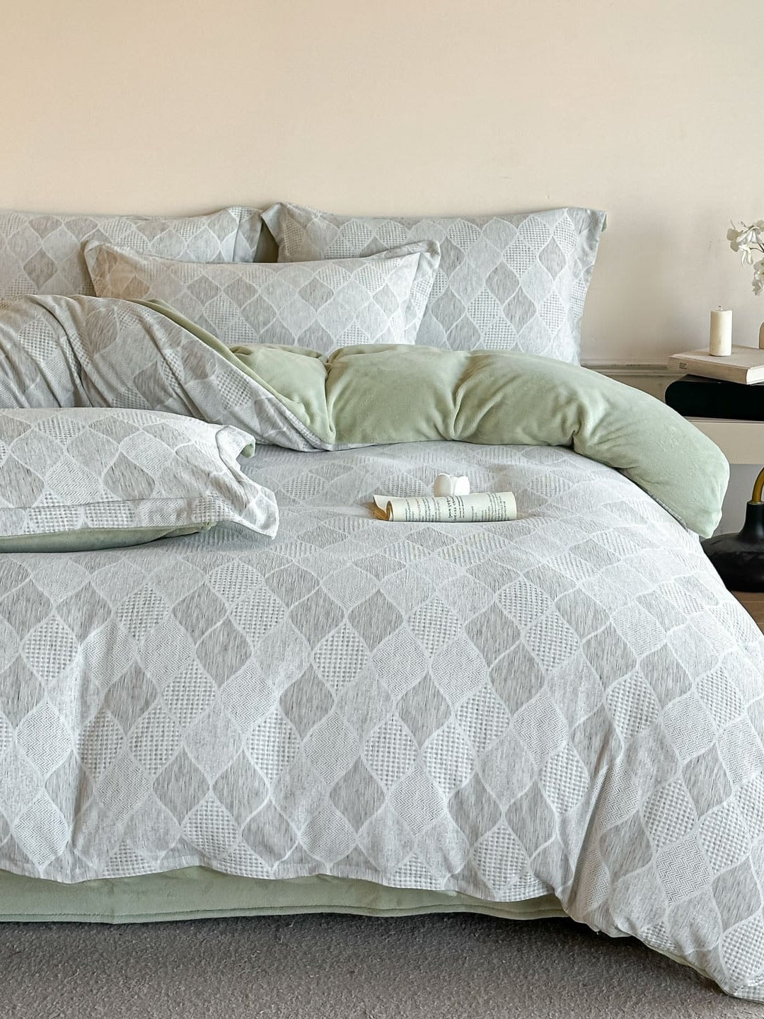 Woven Haze Chenille Jacquard Duvet Cover Set original reference image 39