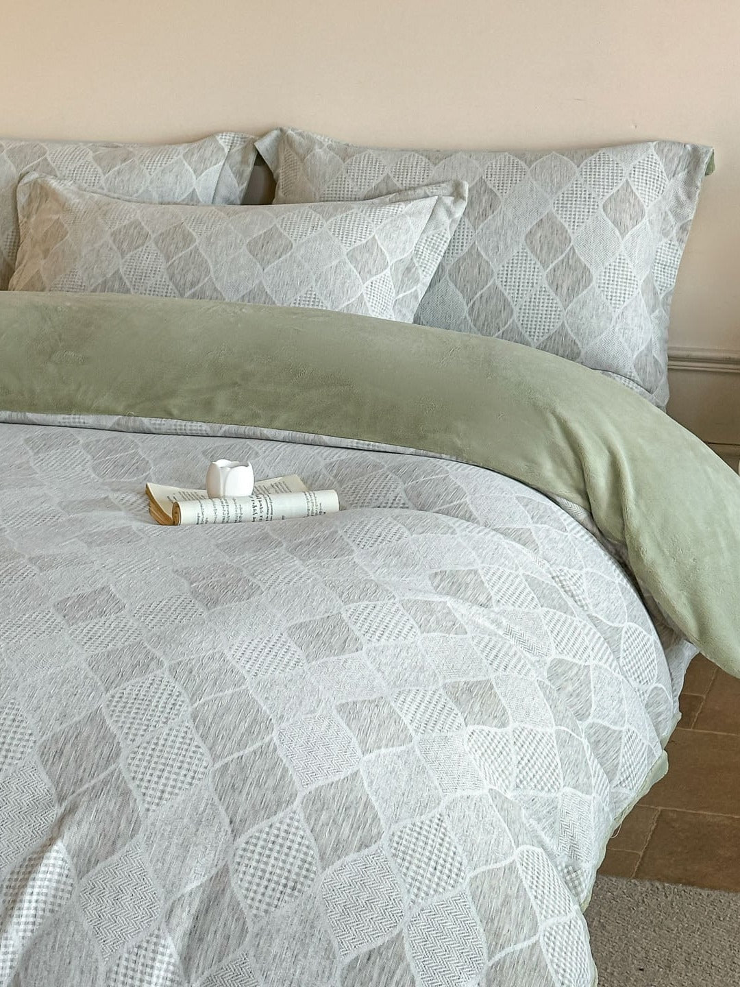Woven Haze Chenille Jacquard Duvet Cover Set original reference image 42