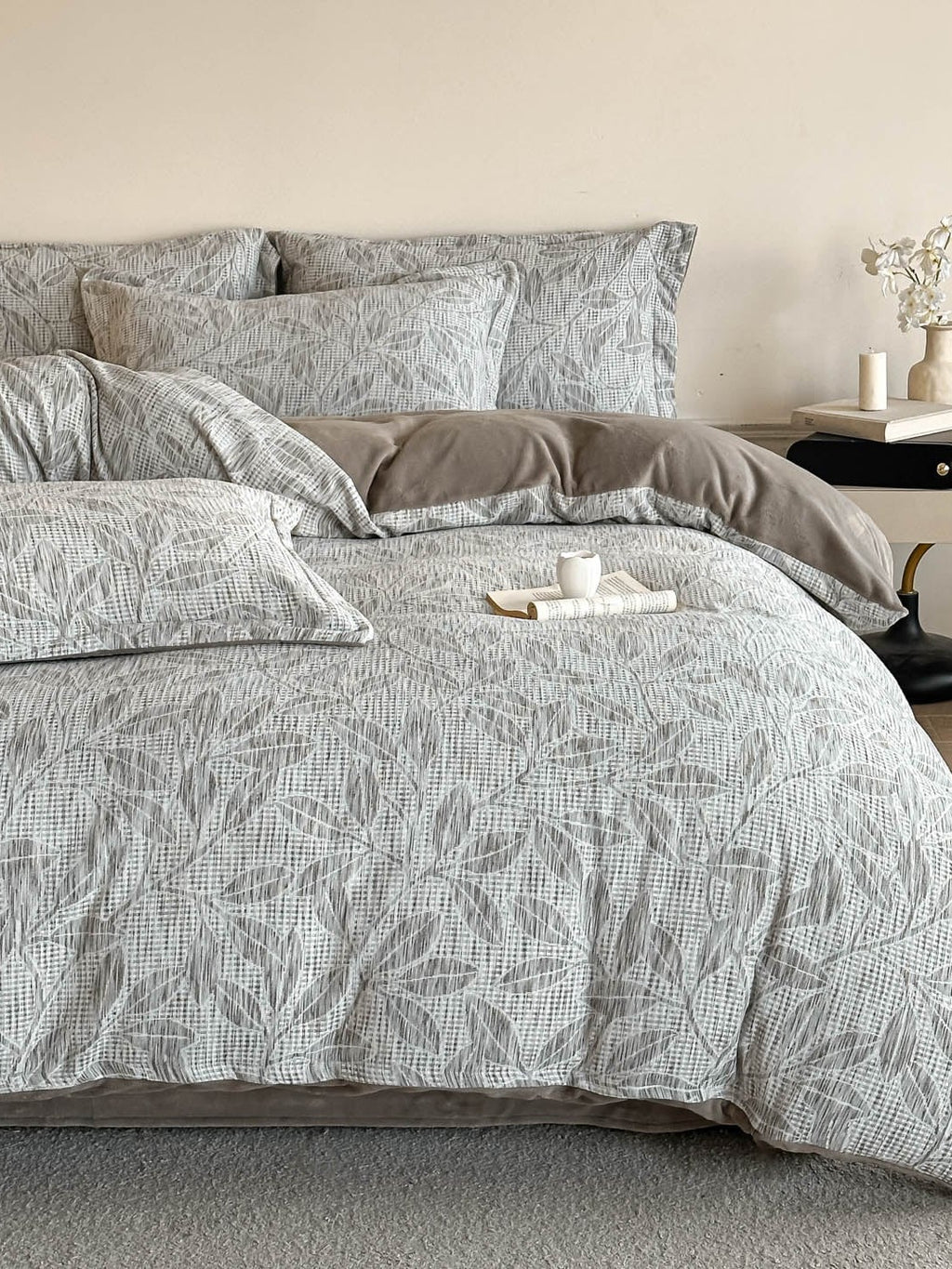 Woven Haze Chenille Jacquard Duvet Cover Set original reference image 45