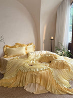 French Ruffle Lace Cotton Sateen Bedding