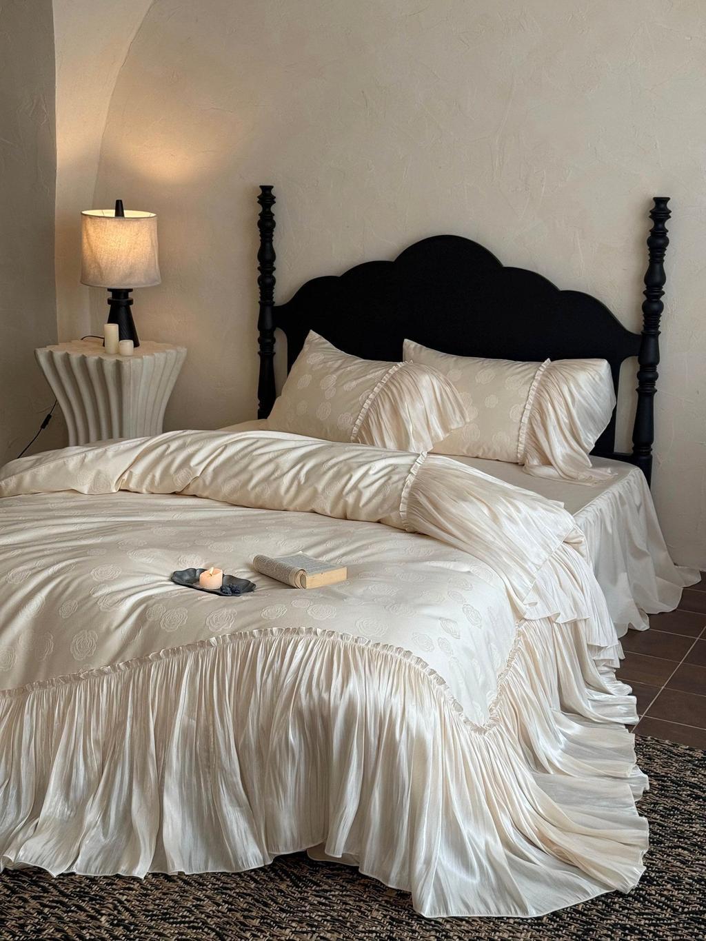 Ivory Ruffle Cloud Tencel Bedding Set