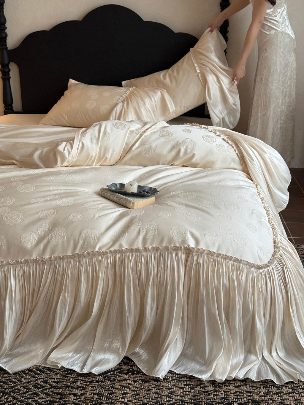 Ivory Ruffle Cloud Tencel Bedding Set